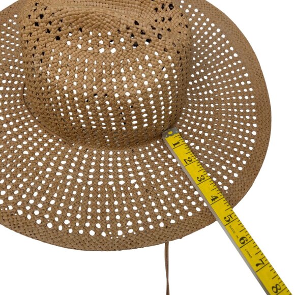 Lack of Color Vista Sun Hat Womens Brown Paper Straw Drawstring Wide Brim Size M - Picture 11 of 14